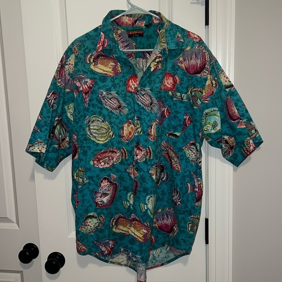 🐠 Tango by Max Rabb XL Men’s Button Down Vintage Shirt Ocean Fish 100% Cotton - Picture 1 of 5